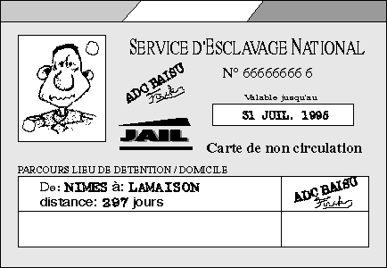 Carte du Service d'Esclavage National